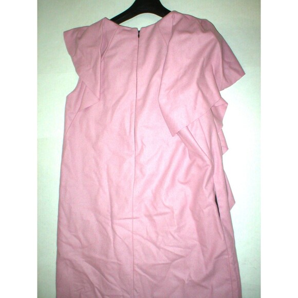 New Womens 8 NWT Designer MSGM Pink Wool Dress 44 Italy Ruffle Drape Pockets Blu - Picture 11 of 12